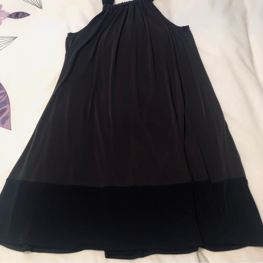 London Times Size 8 Dark Chocolate & Black  Halter Knit Dress - Picture 10 of 13